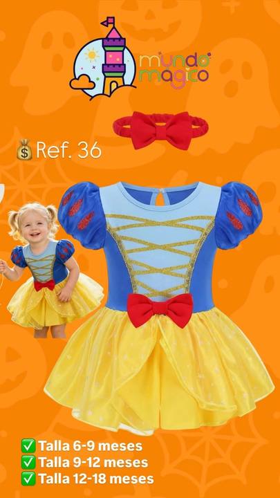 Disfraz de princesa Blancanieves para bebé niña, 18-24 meses
